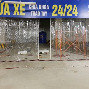 Rèm kéo nhựa pvc trong suốt